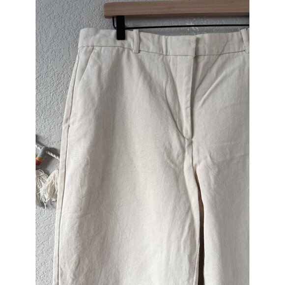 Zara 100% Cotton Beige Wide Leg Jeans Neutral Minimalist Baggy Casual XL - Picture 5 of 8